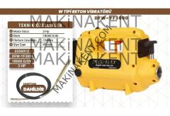 Deco-Flex 230C W Tip Beton Vibratörü DFW-YF3000